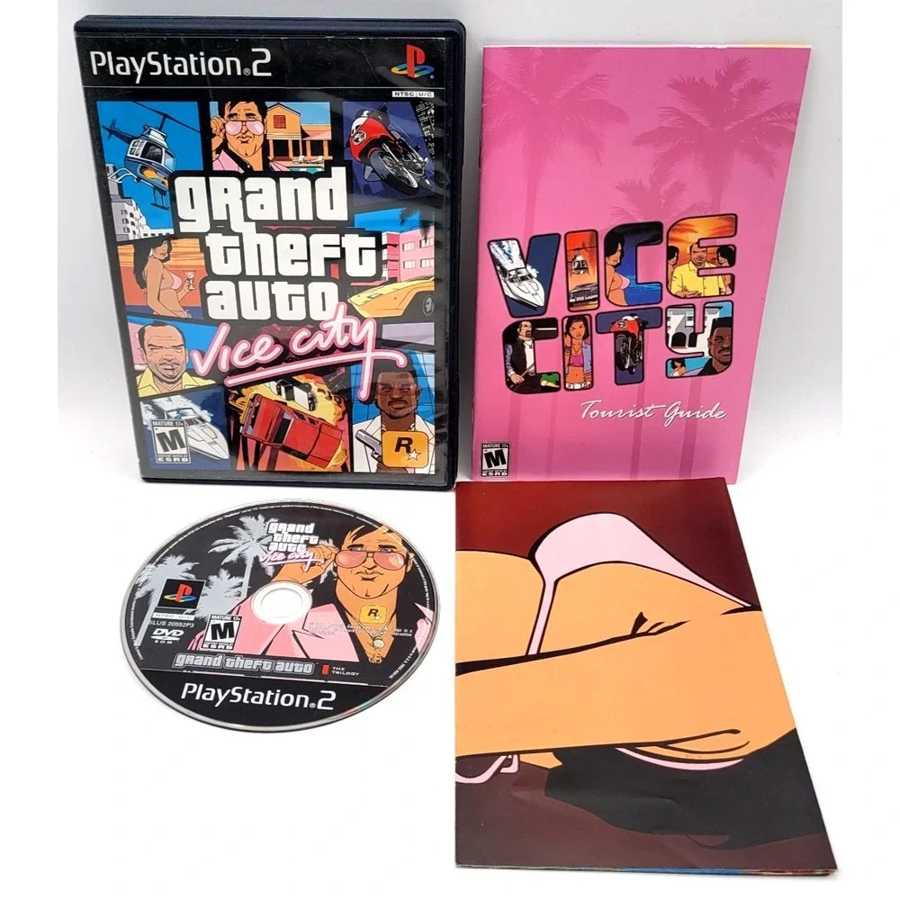 Grand Theft Auto Vice City PlayStation 2 PS2  Black Label CIB Map COMPLETE‎